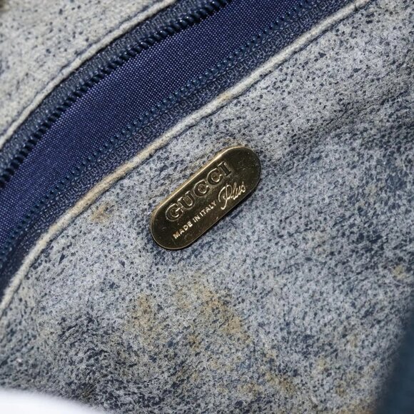 GUCCI GG Plus Supreme Shoulder Bag PVC Navy Gold Auth 146819 - Picture 12 of 16